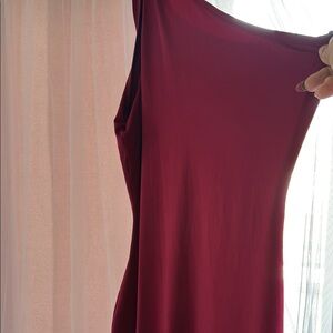 Red One Shoulder Sleeveless Sheath Dress for Cocktail